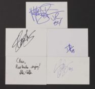 Guns N' Roses line-ups: five autographs on white card,