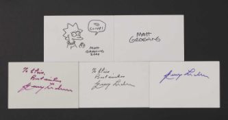 Matt Groening autograph on white card,