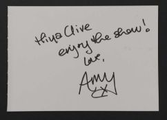 Amy Winehouse autograph,