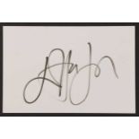 Elton John: autograph on white card,