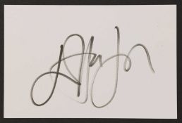 Elton John: autograph on white card,