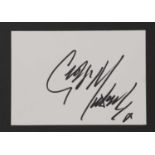 George Michael: autograph on white card,