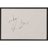 Linda McCartney: autograph on white card,