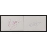 U2: Two autographs on white card,