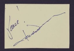 John Denver: autograph on yellow card,