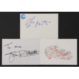 The Sex Pistols: three autographs on white card,