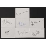 ABBA: seven autographs on white card,