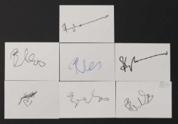 ABBA: seven autographs on white card,