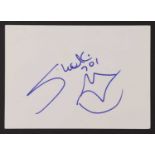 Shakira: autograph on white card,