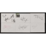 Green Day line-ups: six autographs on white card,