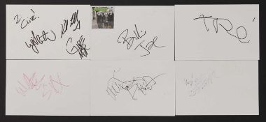 Green Day line-ups: six autographs on white card,