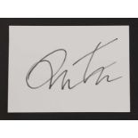 Quentin Tarantino autograph on white card,