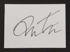 Quentin Tarantino autograph on white card,