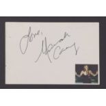 Mariah Carey: autograph (early signature) on white card,