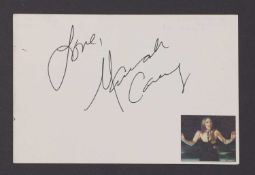 Mariah Carey: autograph (early signature) on white card,
