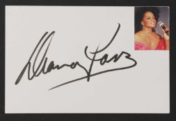 Diana Ross: autograph on white card,