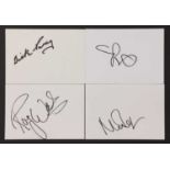 Pink Floyd: four autographs on white card,