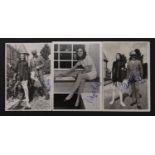 The Avengers: three Diana Rigg signed promo cards,