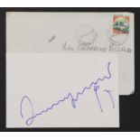 Luciano Pavarotti autograph on white card,