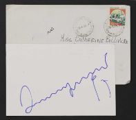 Luciano Pavarotti autograph on white card,