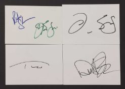 Bon Jovi: four autographs on white card,