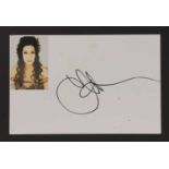 Cher: autograph on white card,
