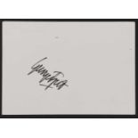 George Best autograph on white card,