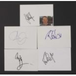 Led Zeppelin: five autographs on white card,