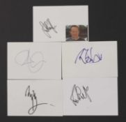 Led Zeppelin: five autographs on white card,