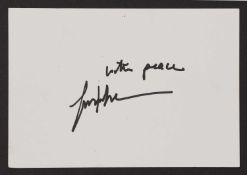 Yusuf Islam aka Cat Stevens autograph on white card,