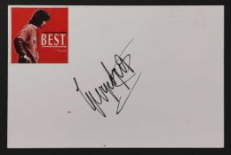 George Best autograph on white card,