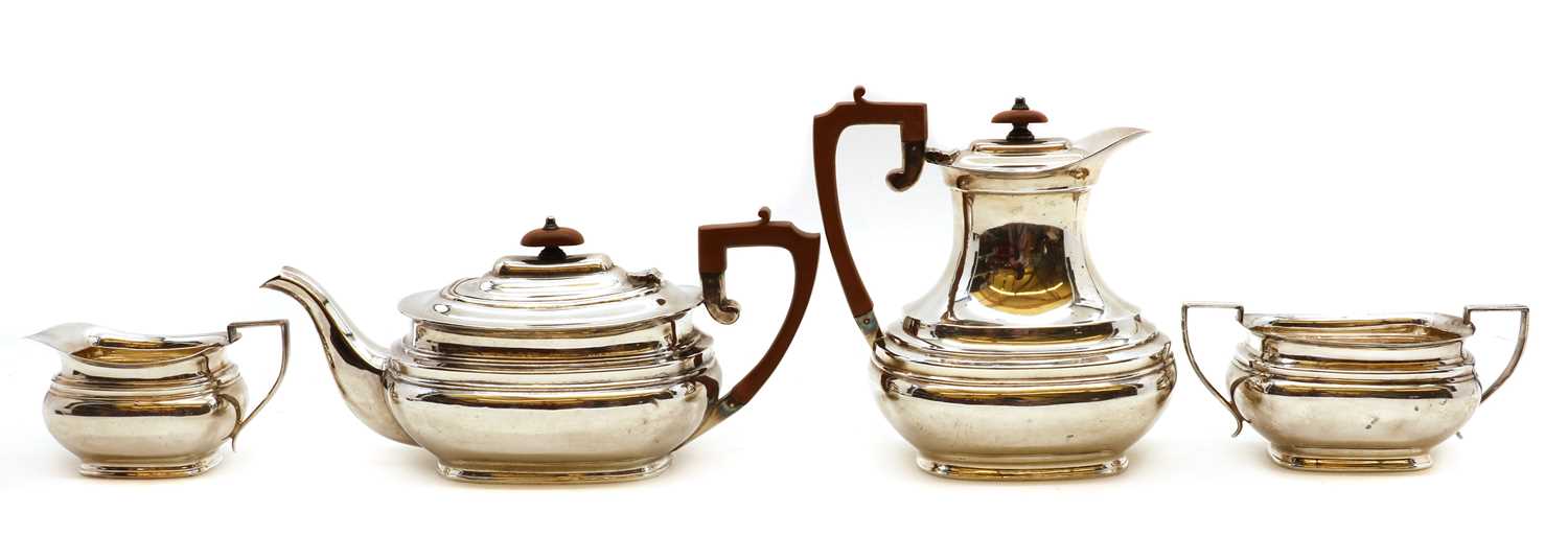 A silver-plated four-piece tea service, - Image 4 of 4