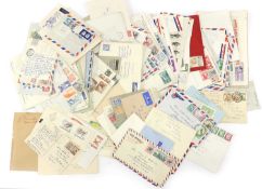A box of world cover stamps,