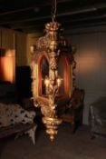 A Renaissance-style giltwood lantern,