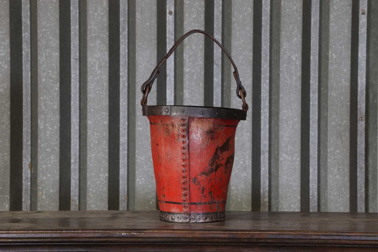 A painted leather fire bucket by Merryweather & Sons, London, - Image 2 of 6