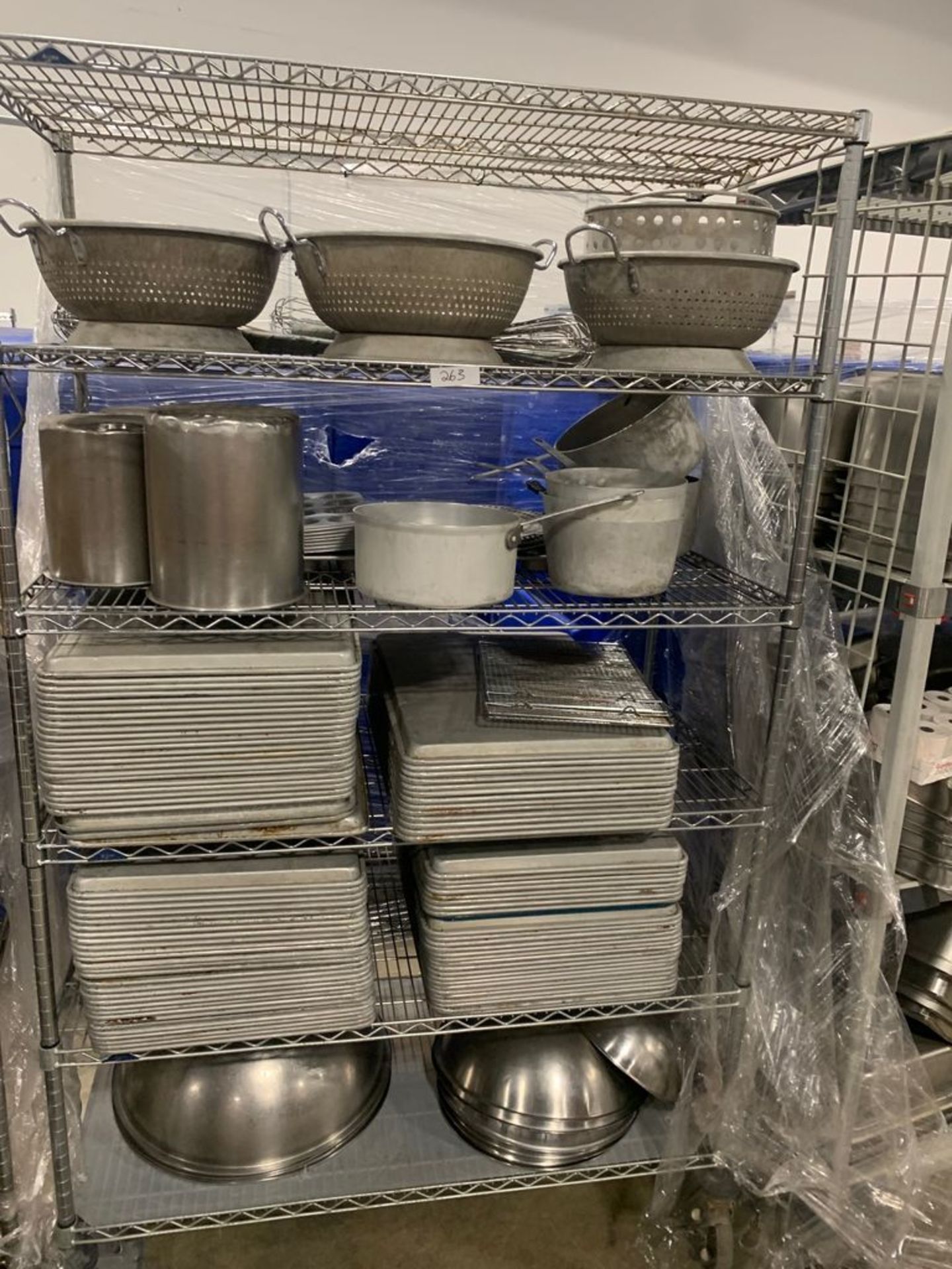 BAKING SUPPLIES, PANS, BOWLS, POTS , ROLLING CART INCLUDED