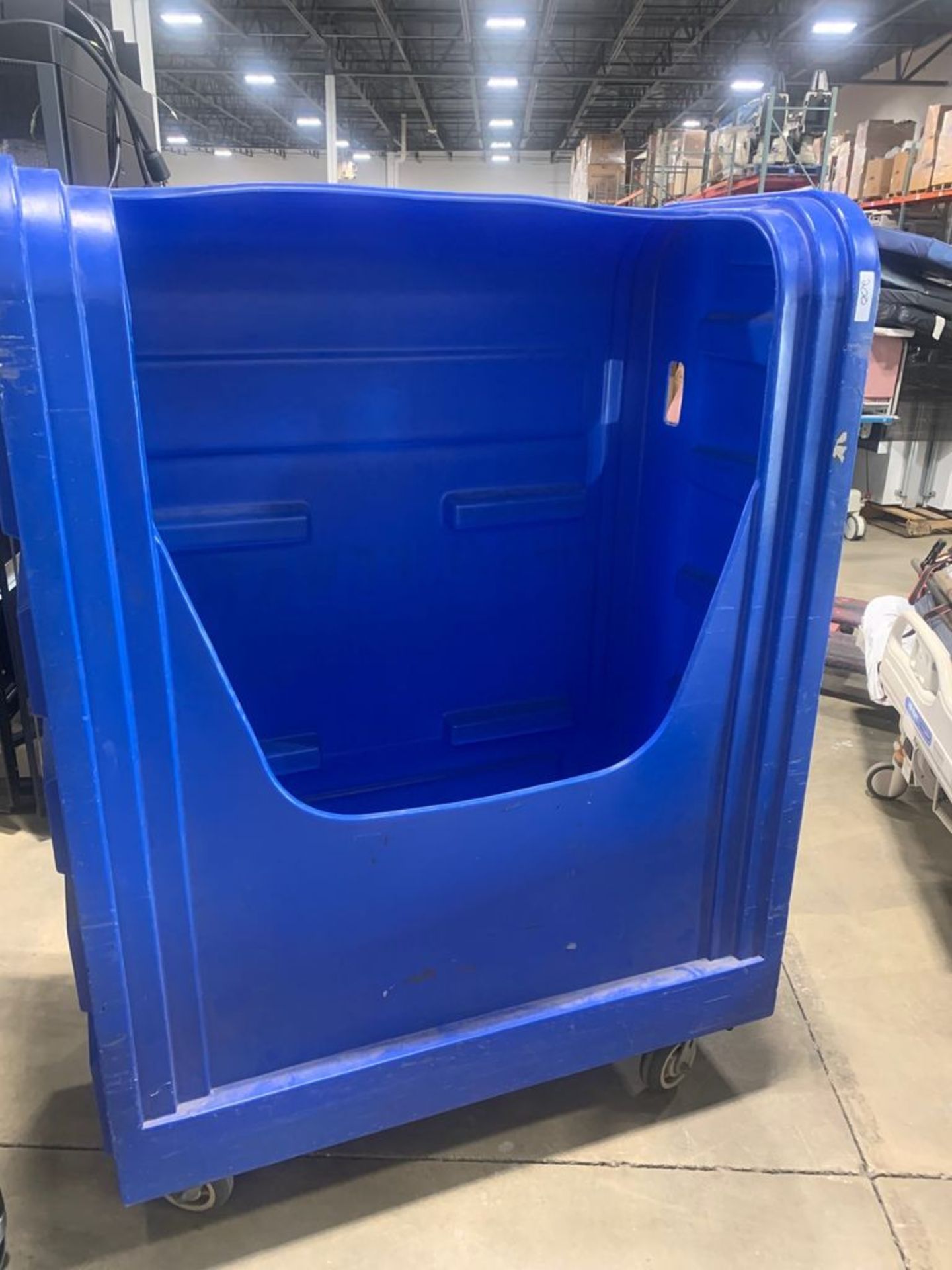 ULINE BLUE POLY BULK TRUCK ON WHEELS