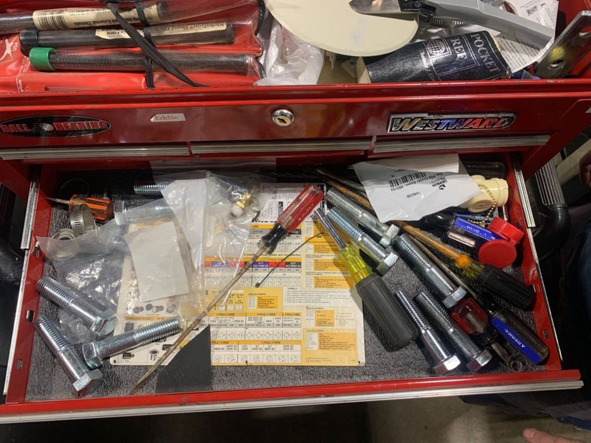 WESTWARD TOOL CHEST ON ROLLING CART, CONTENTS INCLUDED LOT 115 - Image 8 of 12