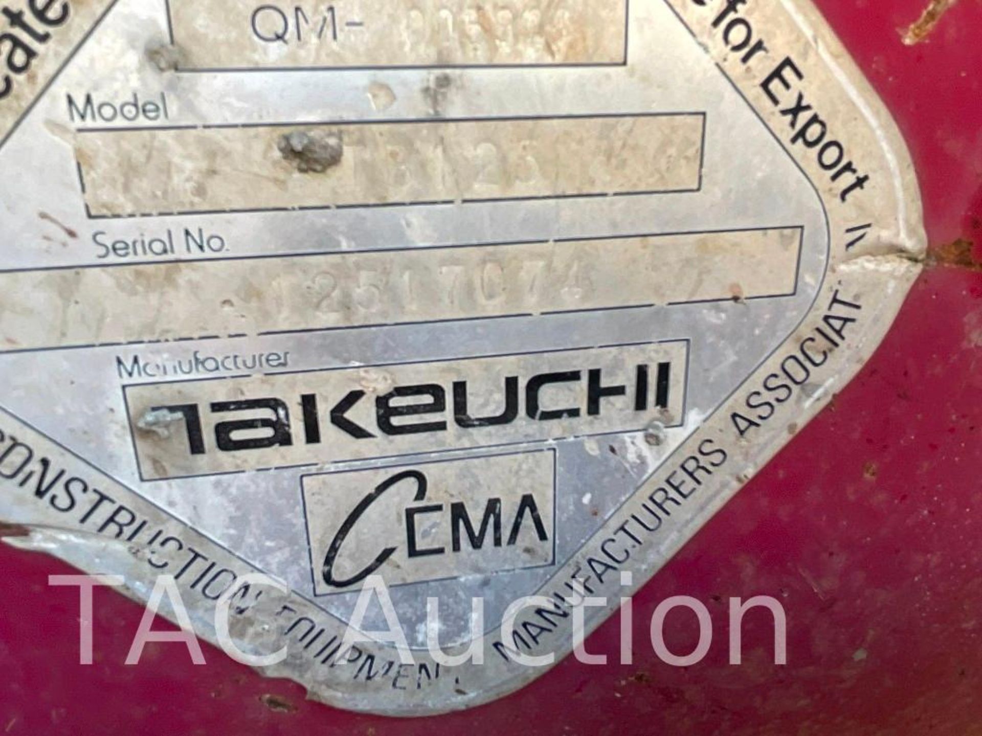 Takeuchi TB125 Mini Excavator - Image 36 of 36