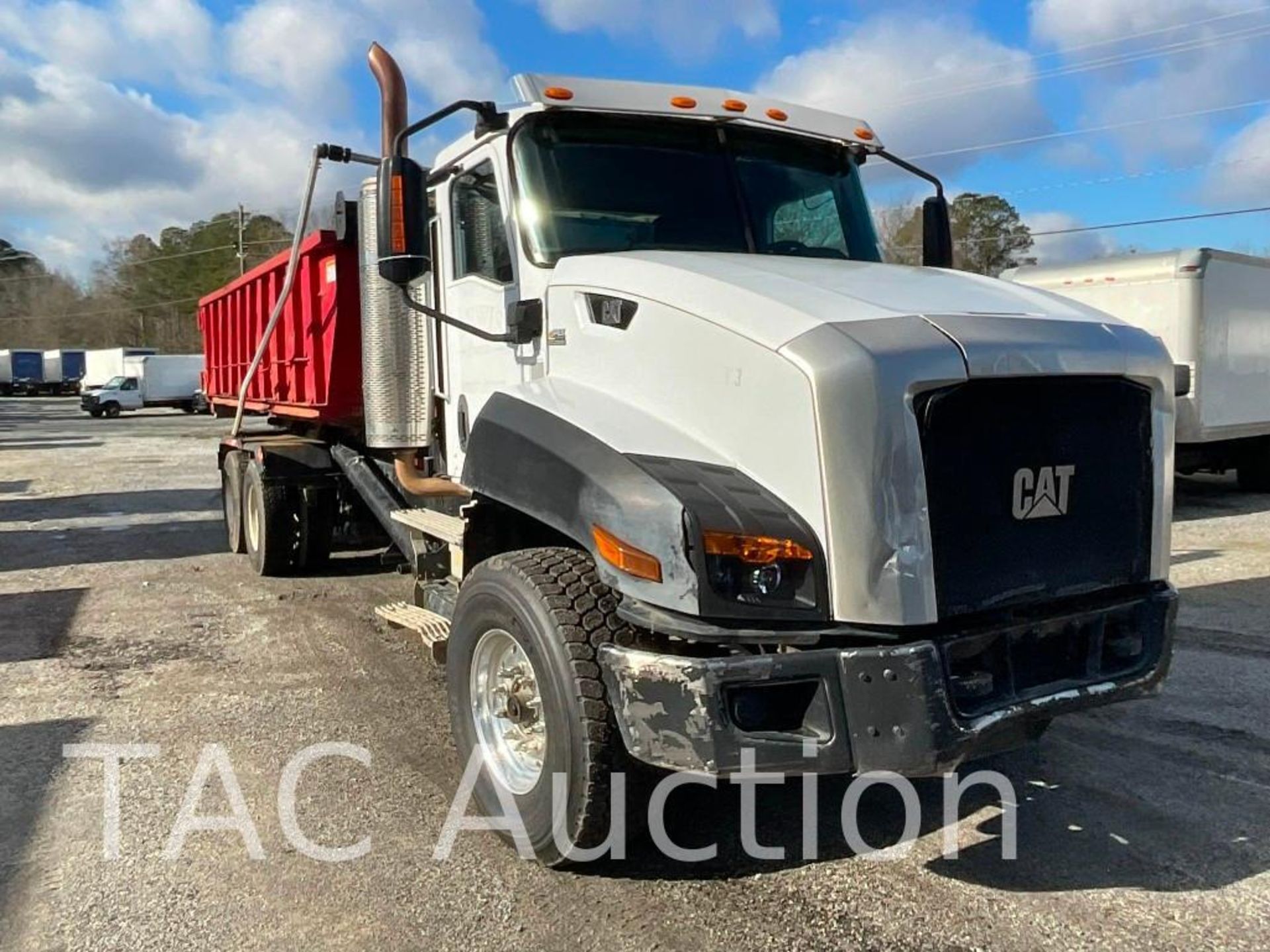 2012 CAT CT660S Roll-Off Truck W/ 20yd Dumpster