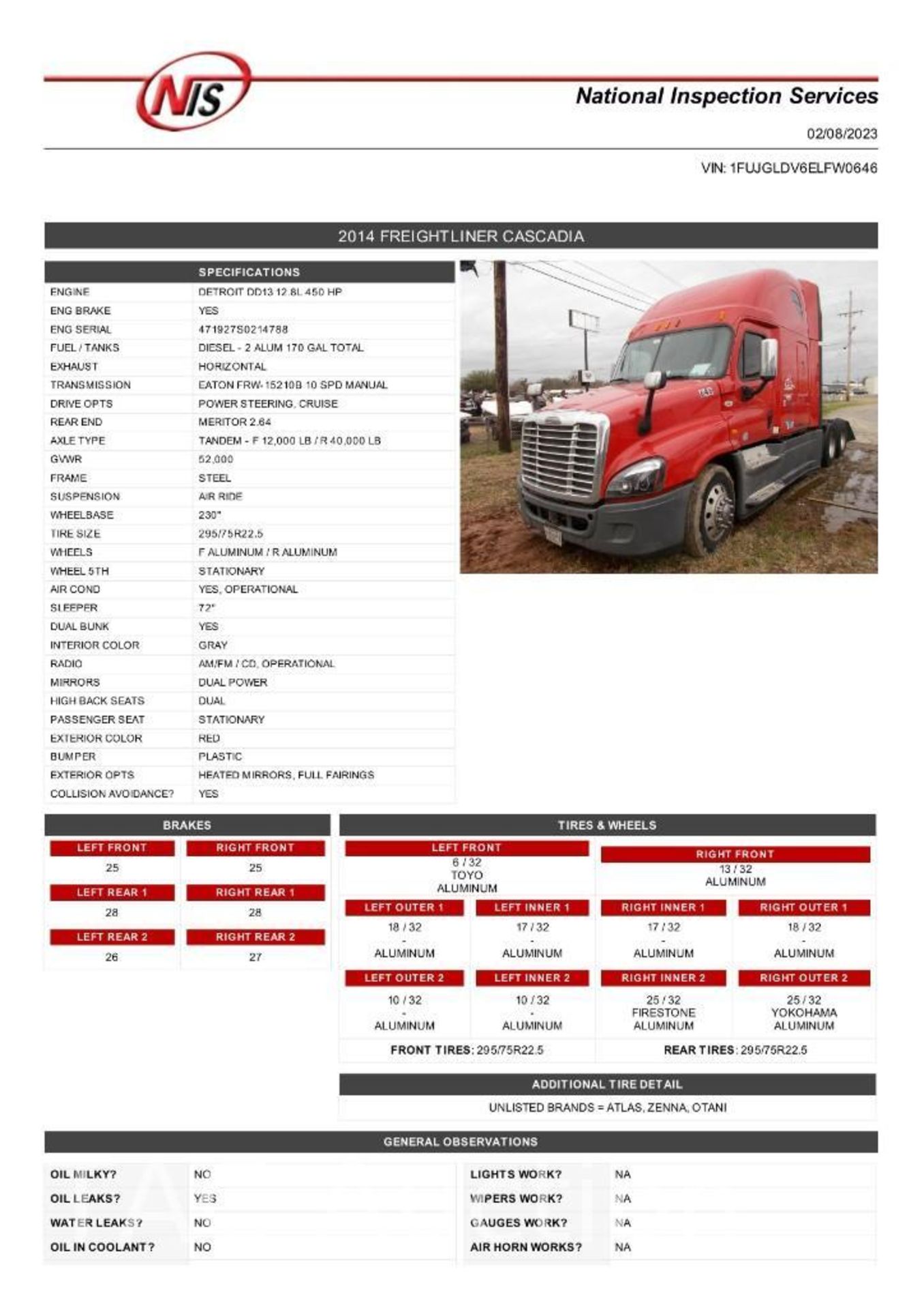 2014 Freightliner Cascadia Sleeper Truck - Image 25 of 66