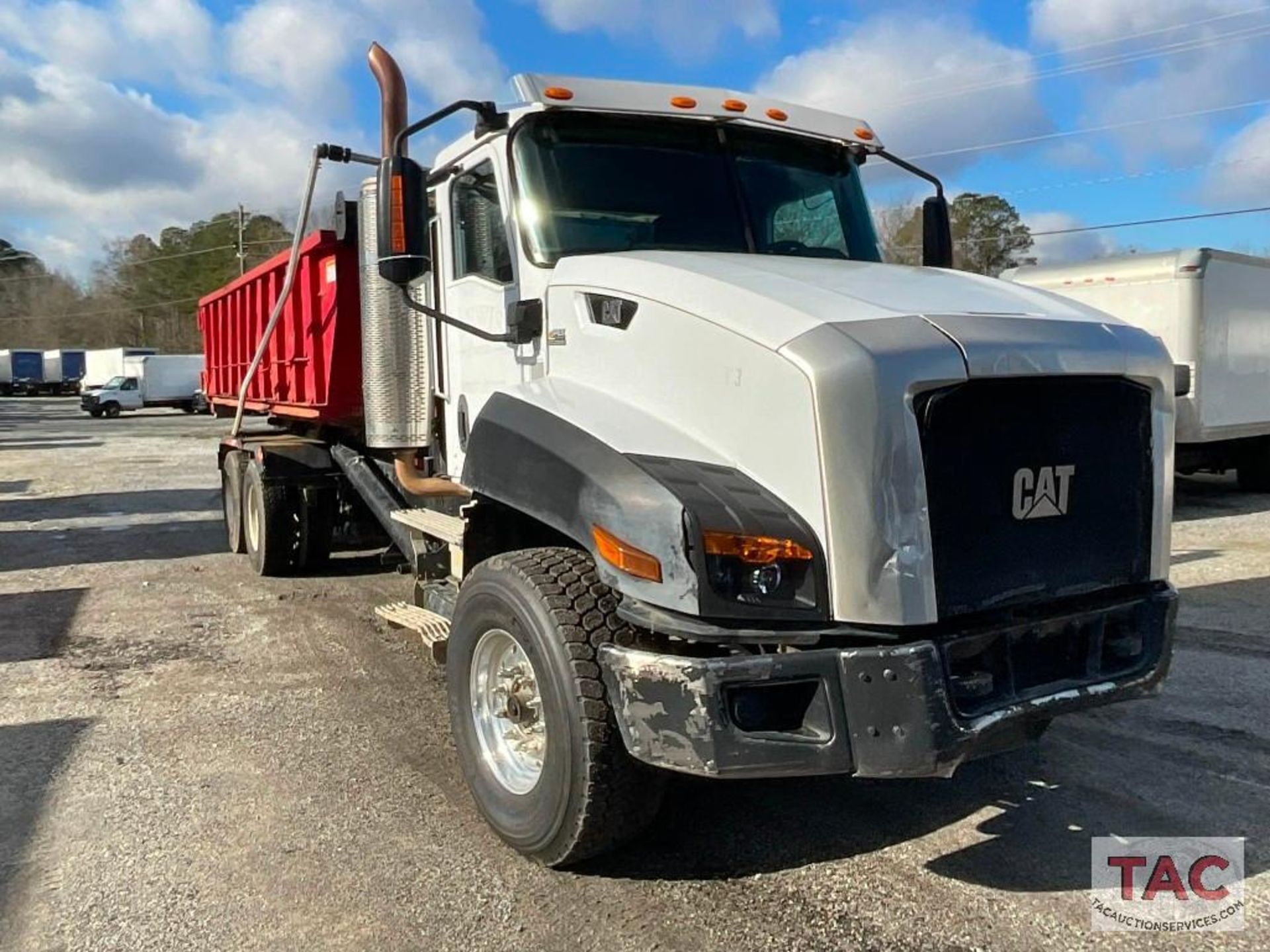 2012 CAT CT660S Roll-Off Truck W/ 20yd Dumpster