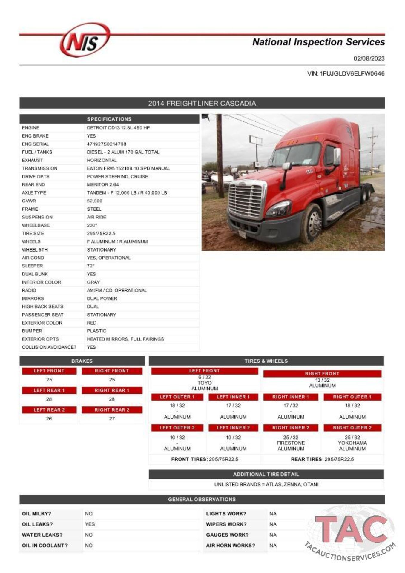 2014 Freightliner Cascadia Sleeper Truck - Image 37 of 120