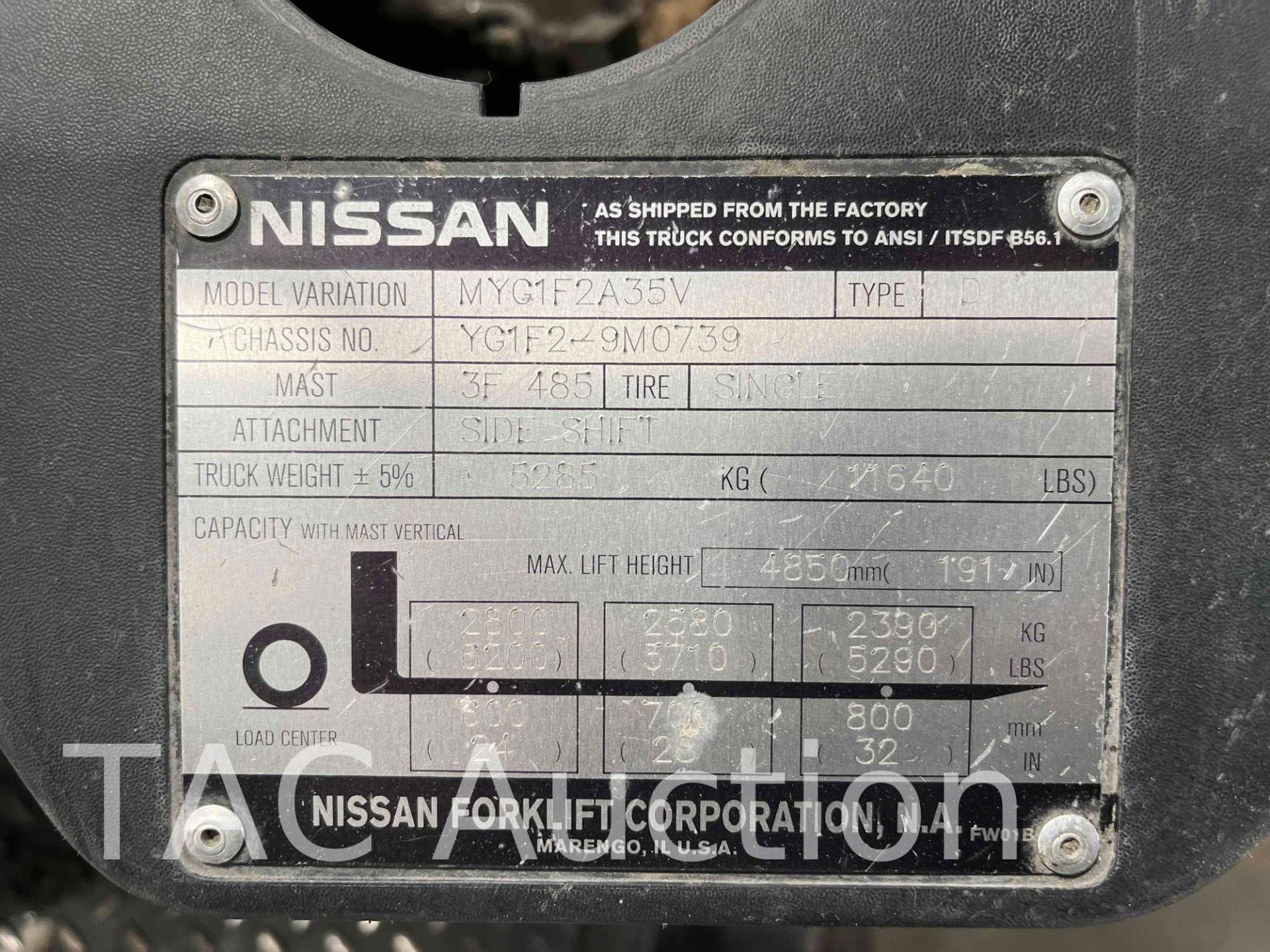 2012 Nissan 70 Forklift - Image 16 of 16