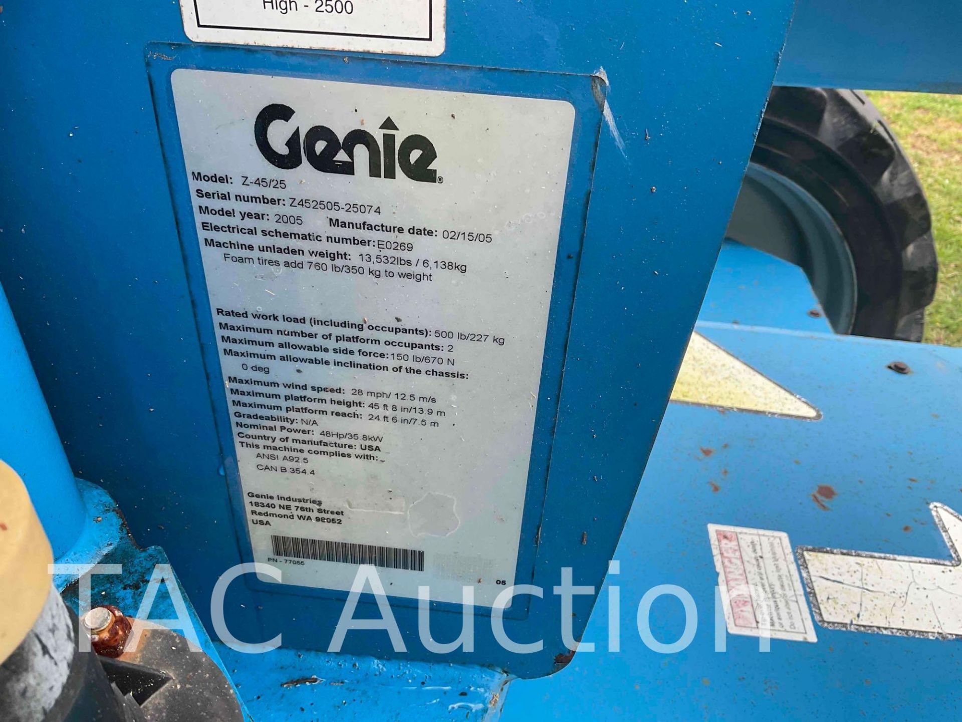 2005 Genie Z-45/25 4x4 Articulating Boom Lift - Image 20 of 20