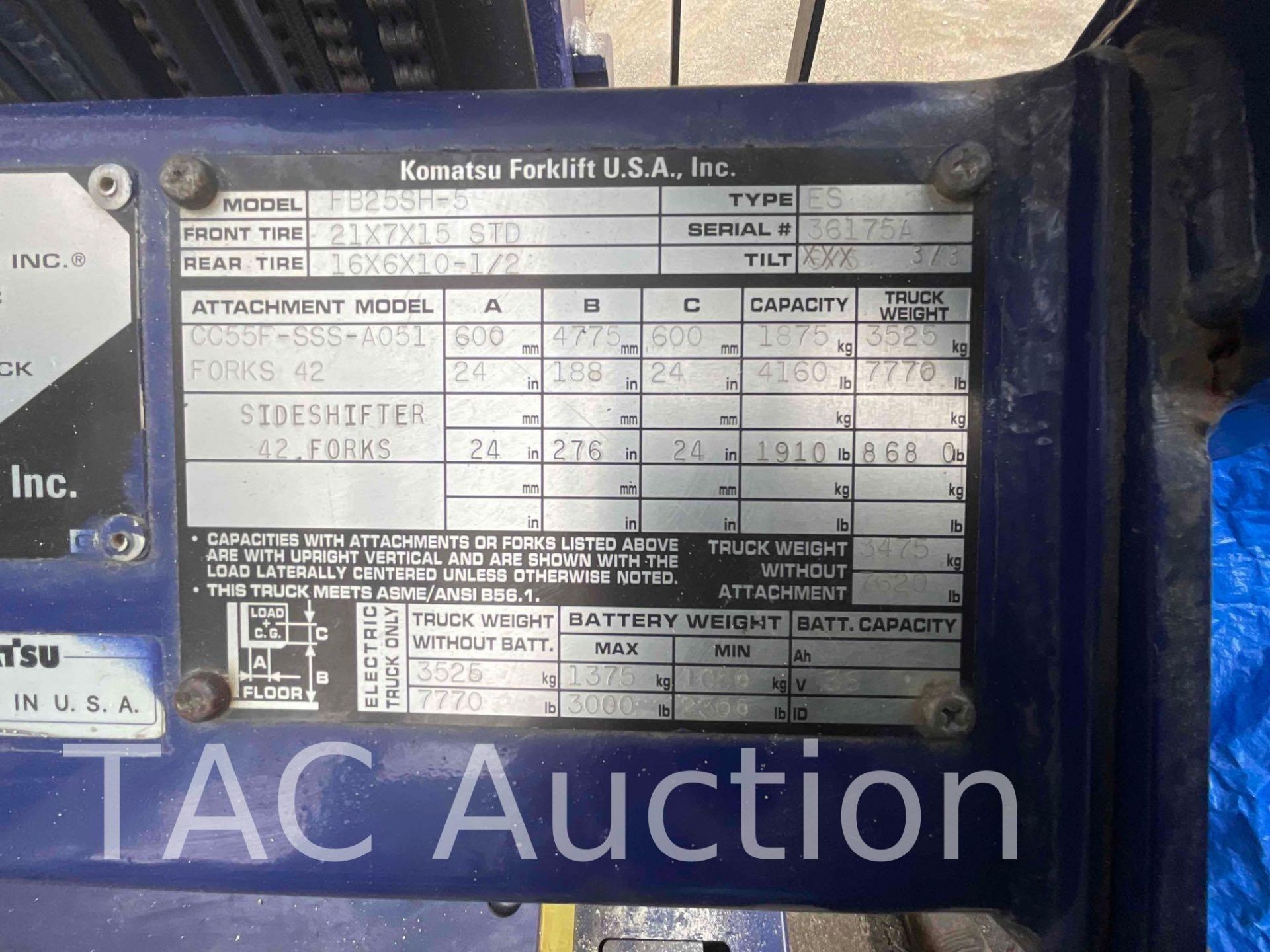 2003 Komatsu FB25SH-5 Forklift - Image 15 of 16