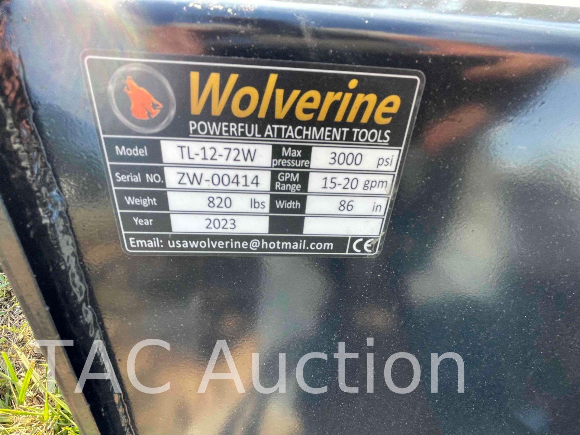 New 2023 Wolverine 72in Skid Steer Tiller Attachment - Image 4 of 4