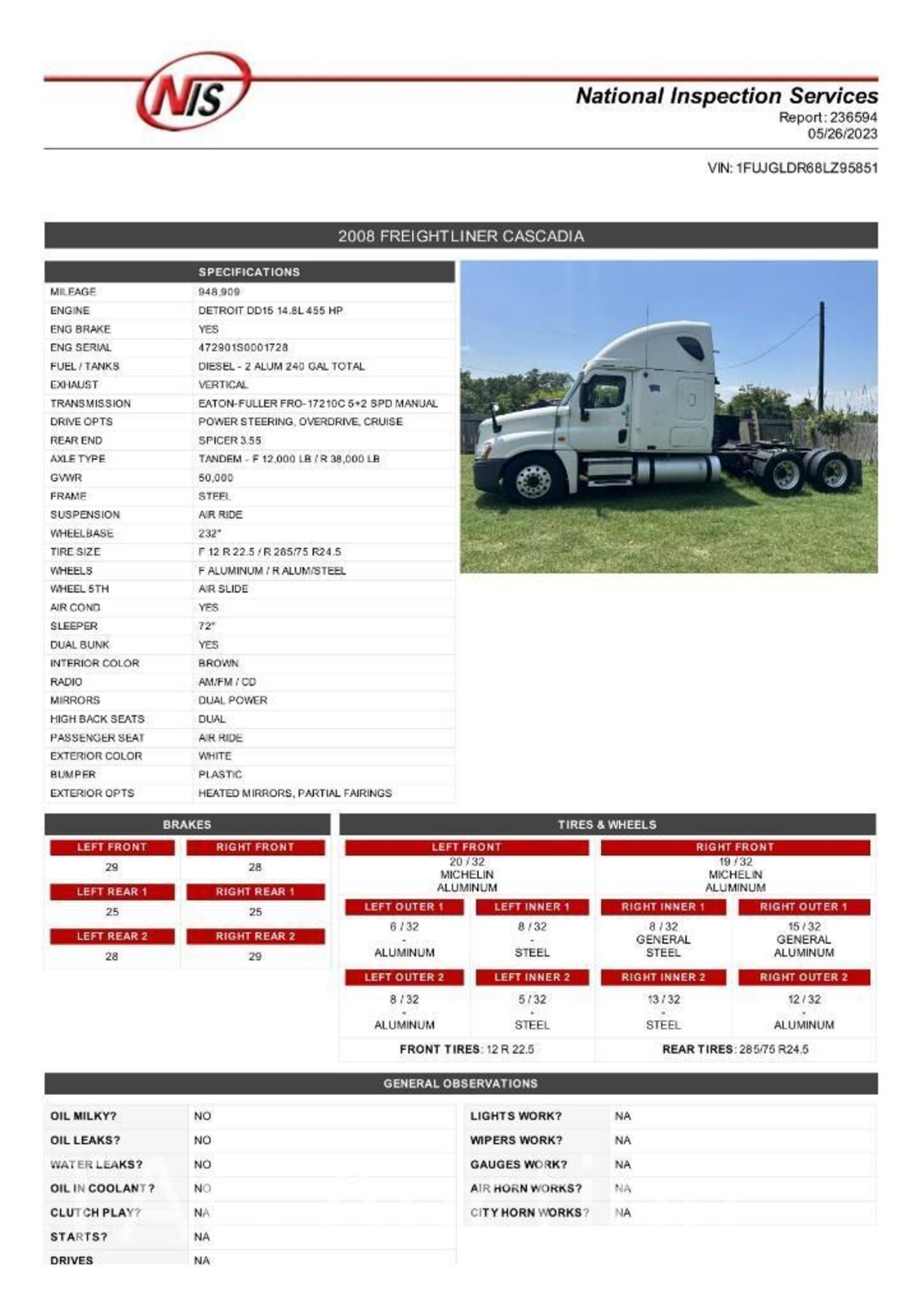 2008 Freightliner Cascadia Sleeper Truck - Image 87 of 90