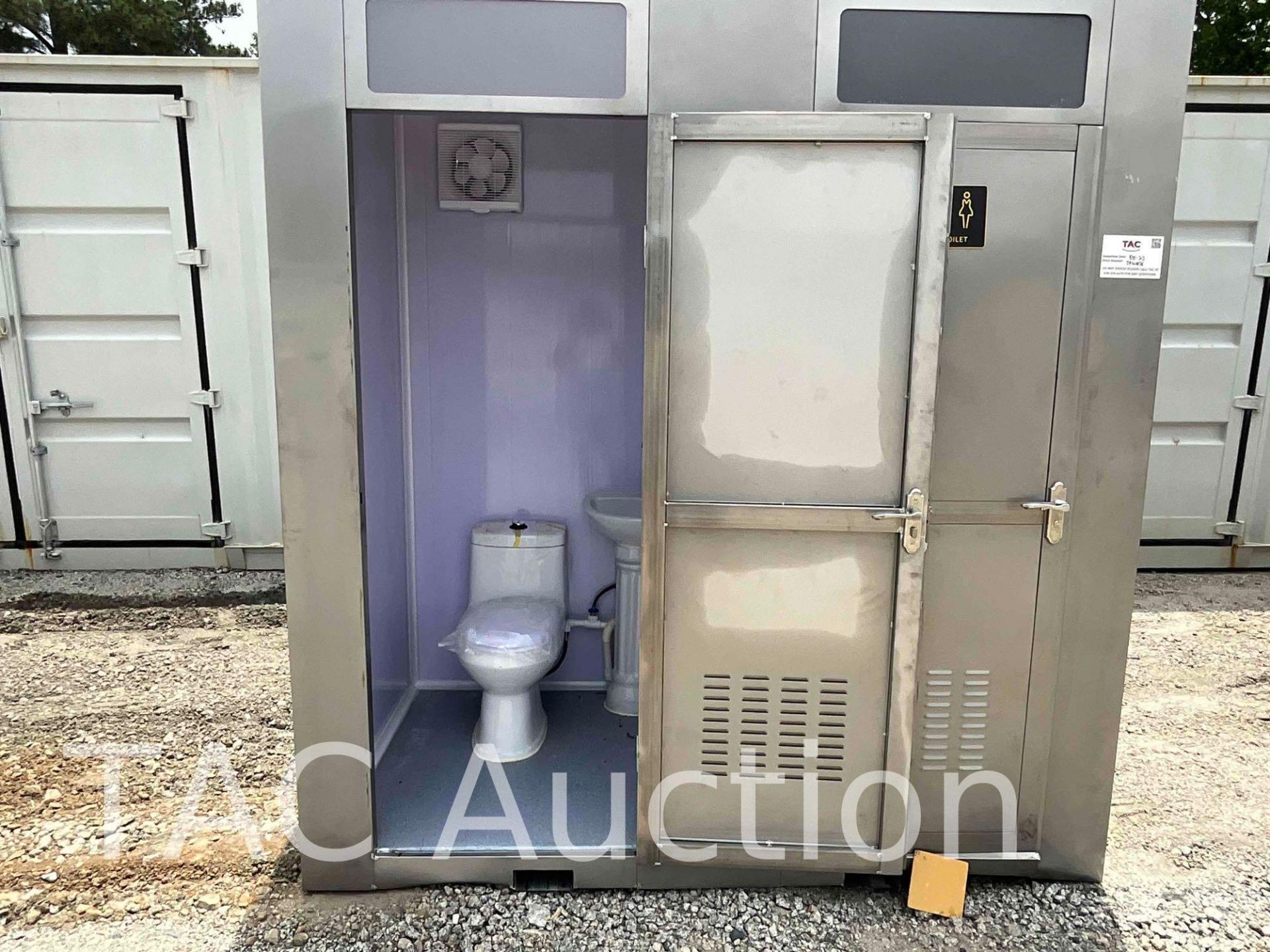 New Double Stall Unisex Porta Potty W/ Sink - Image 13 of 20