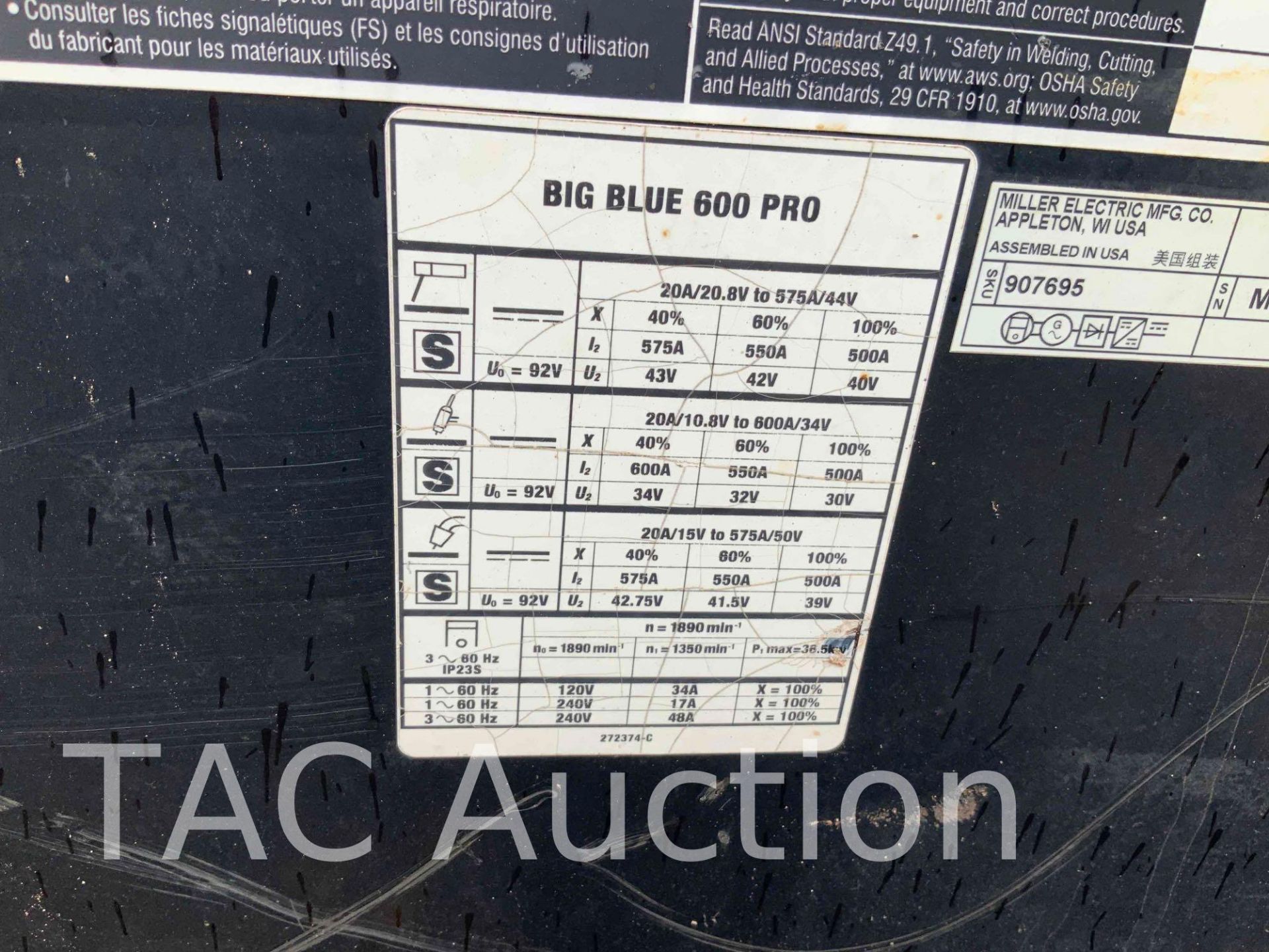 Miller Big Blue 600 Pro Welder - Image 25 of 35
